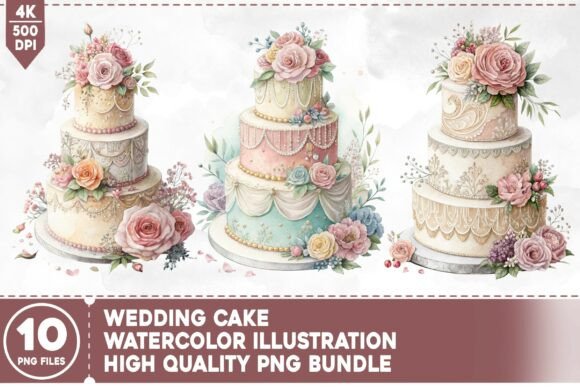 Elevate Your Projects with a Wedding Cake PNG Bundle