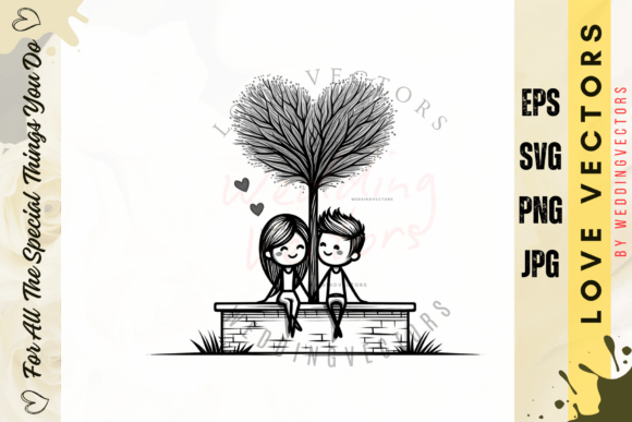 Infuse Emotional Depth with Wedding Couple and Love Vectors - C496
