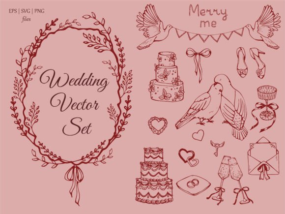 Romantic Clipart: Elevate Your Wedding Projects