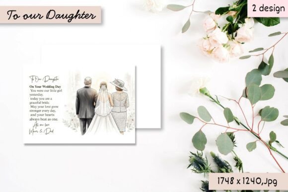 To Our Daughter on Your Wedding Day Card Design