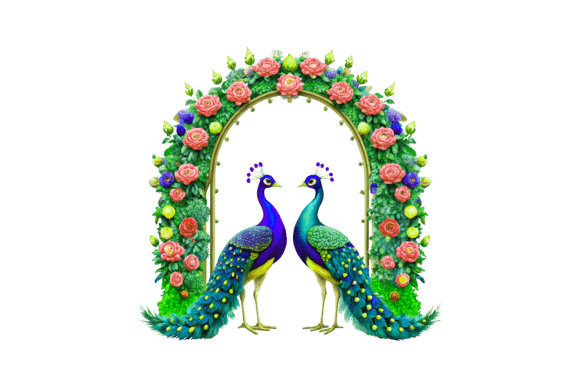 Wedding Beautiful Peacocks Isolated PNG: Elevate Your Designs