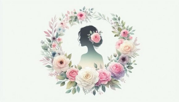 Wedding Bloom Frame: Elegant Floral Illustrations