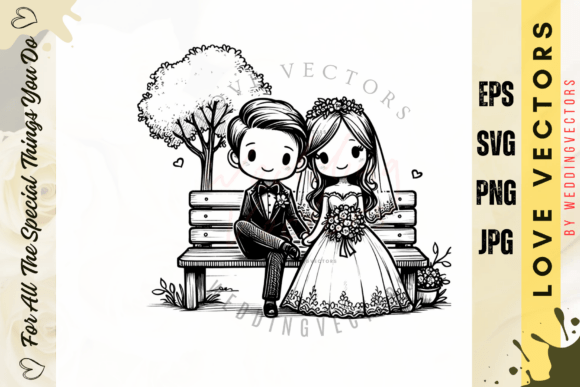 Wedding Couple and Love Vectors - C1603: Capturing Romance in Design
