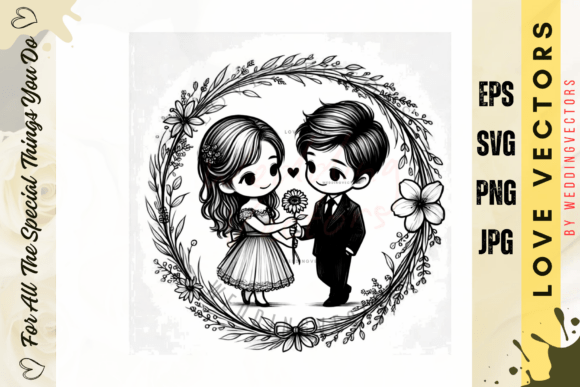 Wedding Couple and Love Vectors: C2694 Design Guide