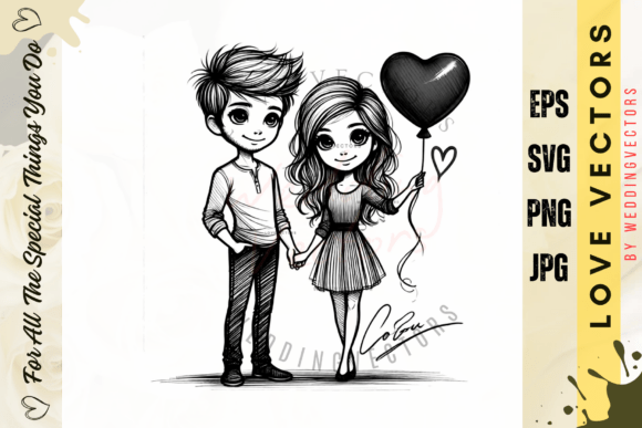 Wedding Couple and Love Vectors - C2722