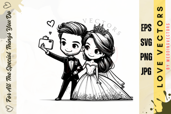 Wedding Couple and Love Vectors - C3175: Design Guide