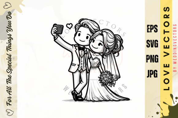 Wedding Couple and Love Vectors - C3228: Your Guide to Romantic Design Assets
