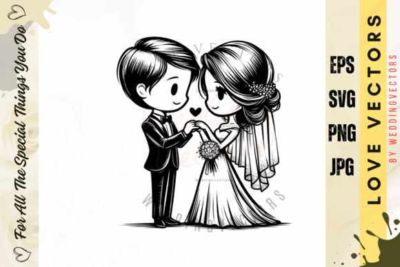 Wedding Couple and Love Vectors - C3997: Capturing Romance