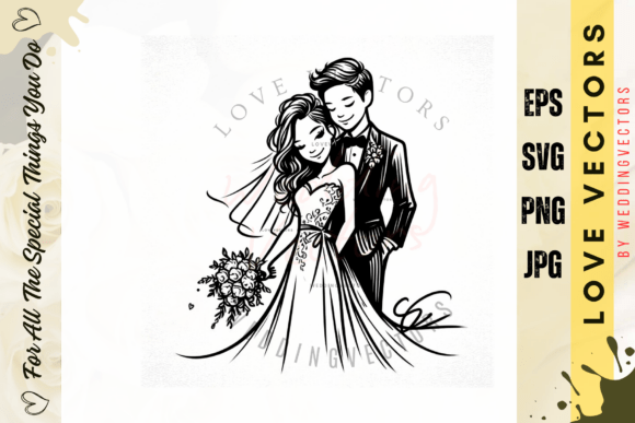 Wedding Couple and Love Vectors - C5021: A Modern Design Asset