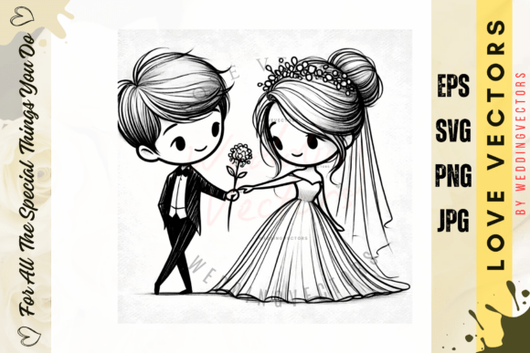 Wedding Couple and Love Vectors - C713: Capturing Romance