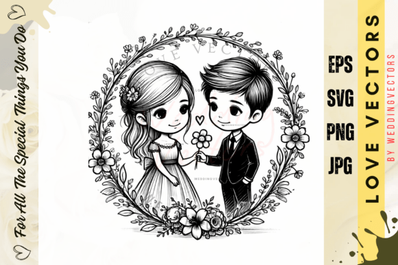 Wedding Couple & Love Vectors: Design Inspiration
